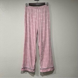Juicy Couture Pajama Pants Pink Velour Embossed Soft Lightweight Size Small